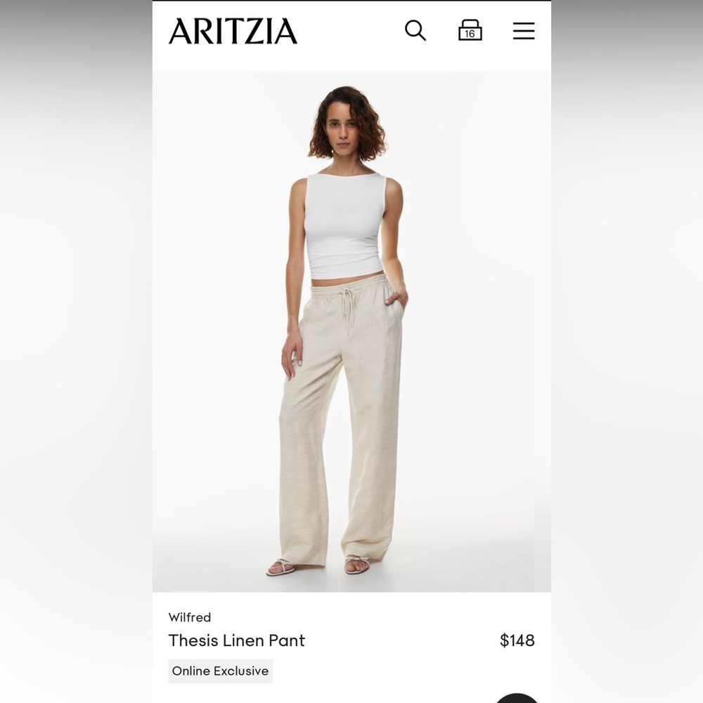 Aritzia Wilfred Thesis Linen Pant